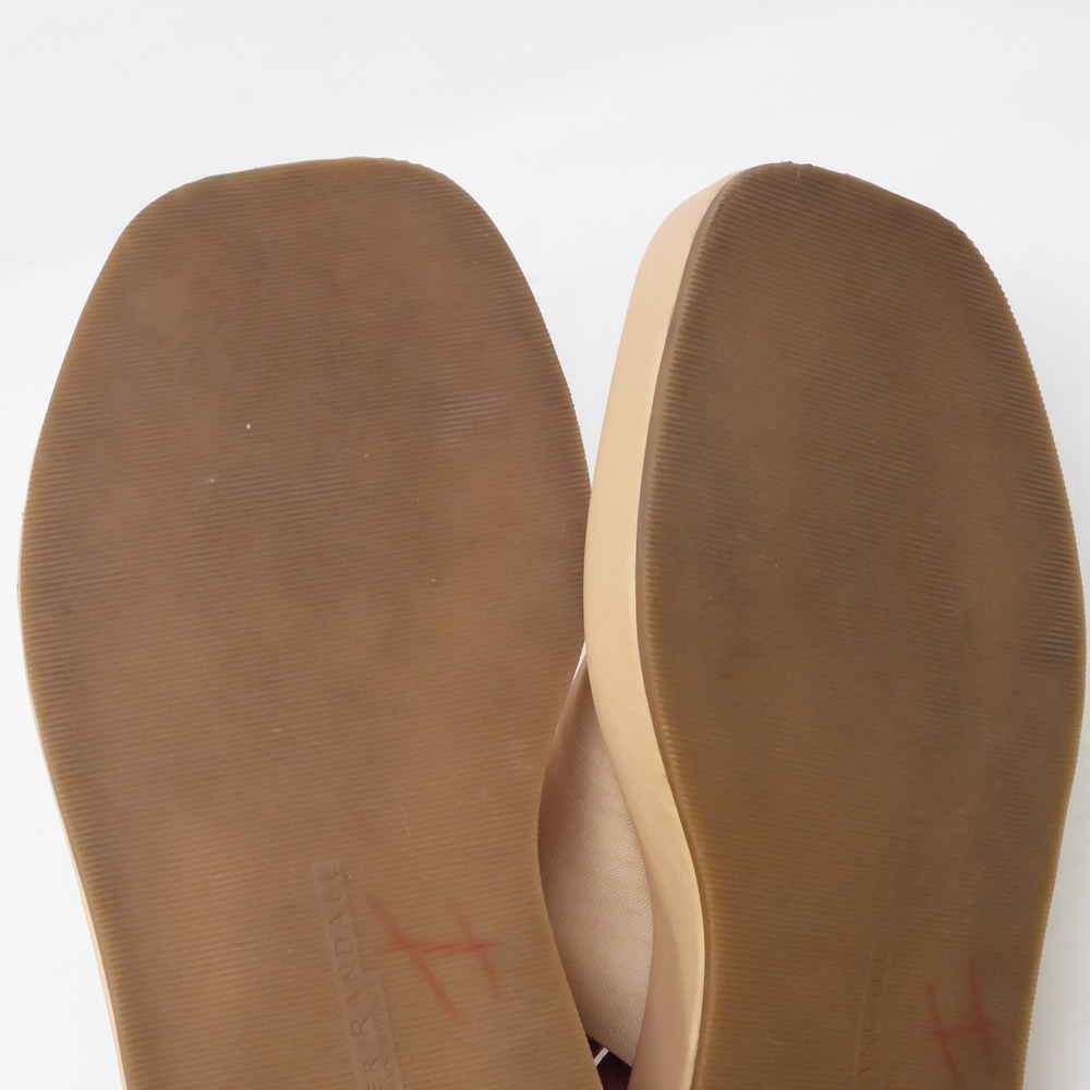 Loeffler Randall Deryn Slide Sandals Tan Leather Square Toe Platform Womens 11 - Picture 7 of 10